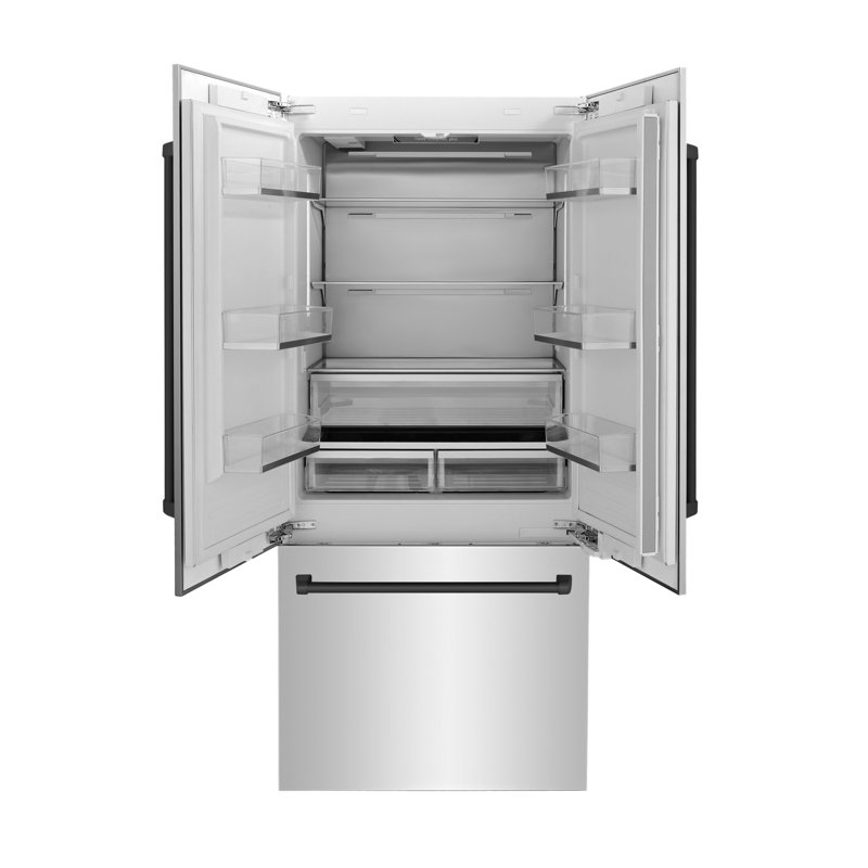 ZLINE 36" 19.6 cu. ft. Built-In 3-Door French Door Refrigerator with Internal Water and Ice Dispenser, Satin Stainless Steel