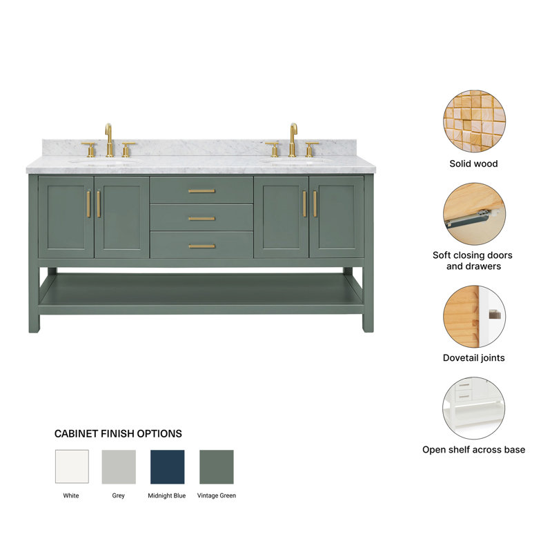 Magnolia Bath Vanity Rectangular Basin S073DCWRV, Oval, Vintage Green