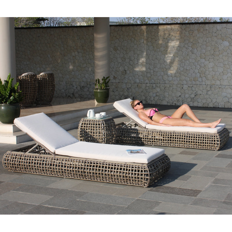 Dynasty Outdoor Chaise Lounge, Canvas Navy Sunbrella®Canvas