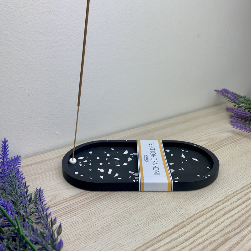 Terrazzo Incense Holders, Black/White