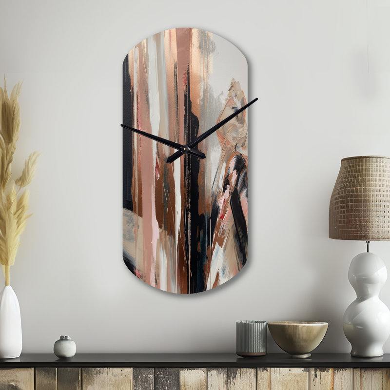 Horloge murale brune Meher, Grand