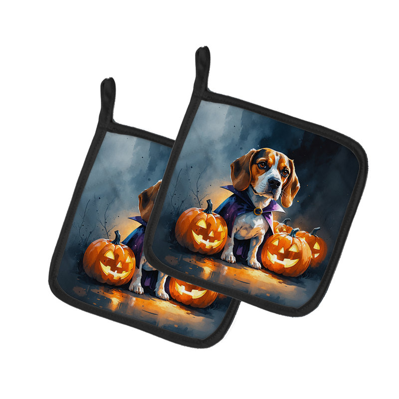 Paire de porte-pots Beagle Puppy Halloween