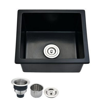 Évier de bar encastrable avec filtre à panier L 18 po x l 16 po Quartz