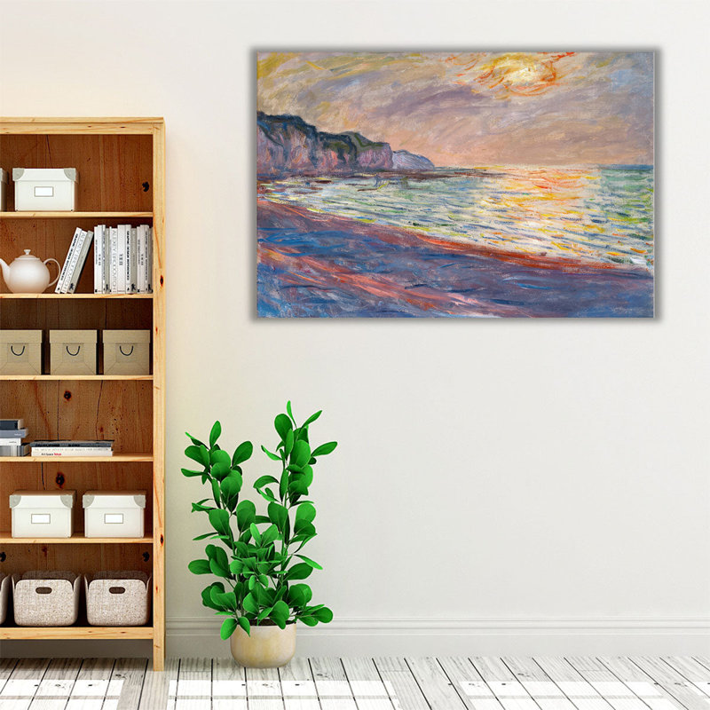 «The Beach at Pourville Sunset», reproduction d'art sur toile, H 40 po x l 60 po