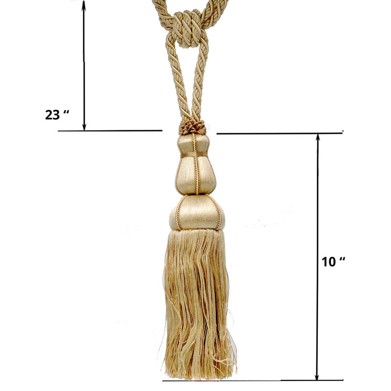 Bleier Rayon 10" Curtain Tieback, Ivory
