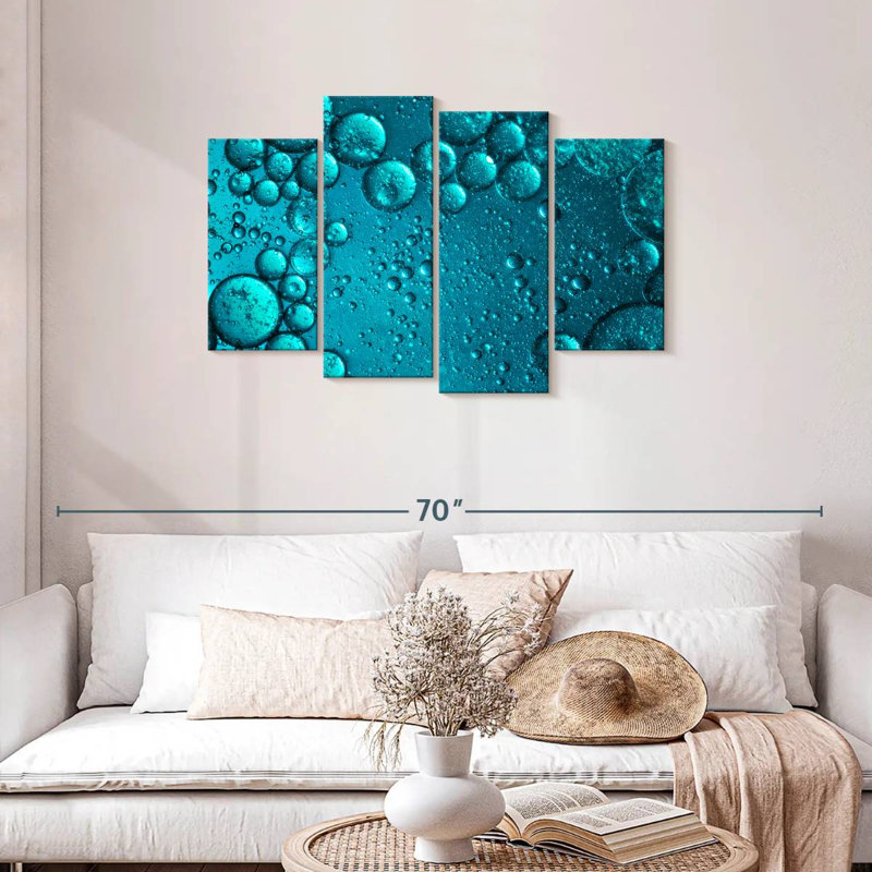 Bulles de couleur bleue Avery, H 27 po x l 43 po