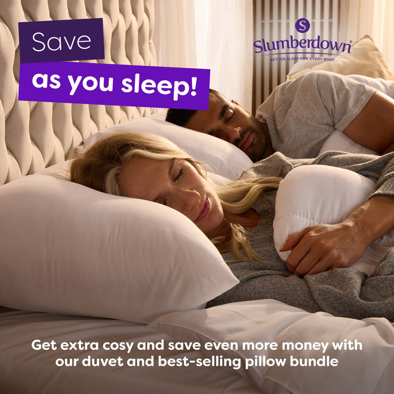 Slumberdown Chilly Nights 15 Tog Duvet, 2 Super Support Pillows, Single