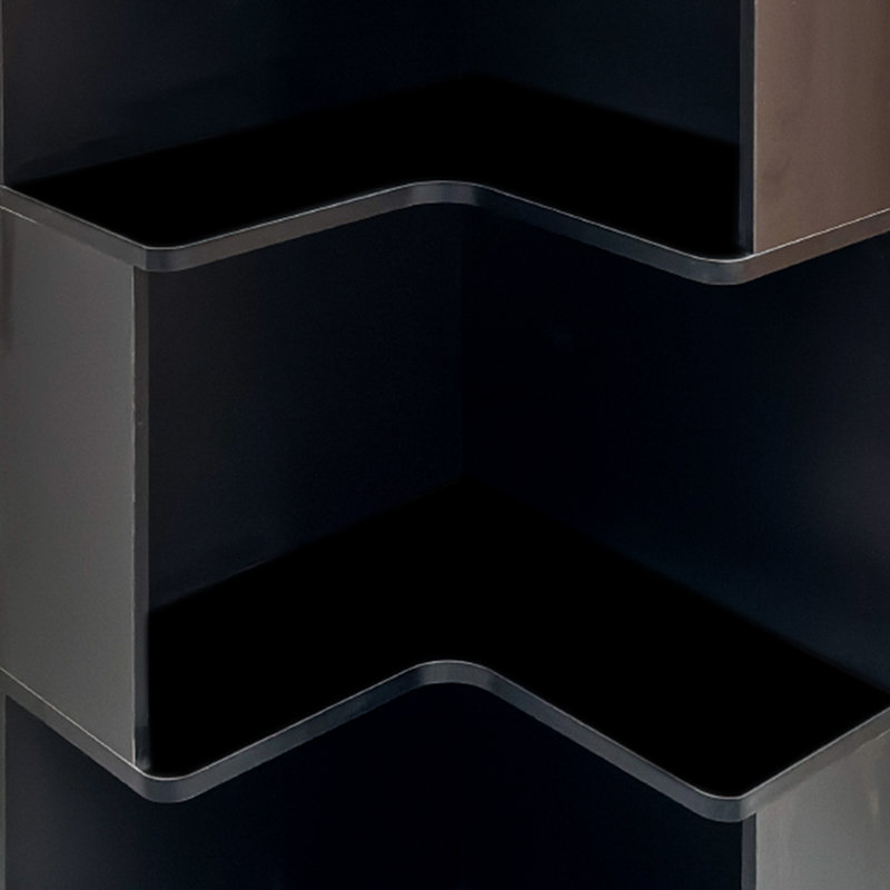 5 Tier Corner Bathroom Storage Shelf With 16 Colour + 4 Dynamic Modes LED Lights,L Shaped Freestanding Shelf Stand, Black