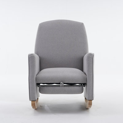 Chaise berçante en tissu avec repose-pieds Teddy
