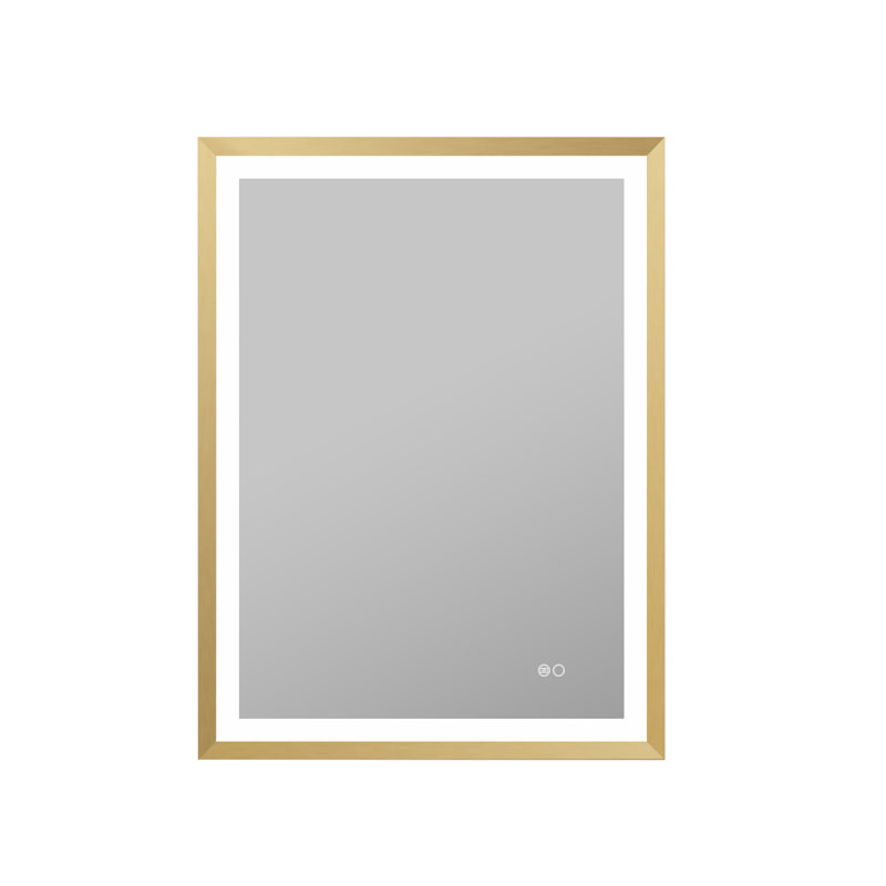 Miroir de salle de bain Edlun, Or brossé, 36 po x 28 po