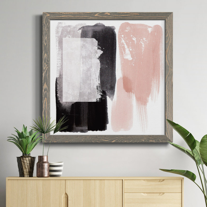 Toile avec cadre en V Coexistance - prêt à accrocher, gris, H 17 po x l 17 po x P 1,5 po