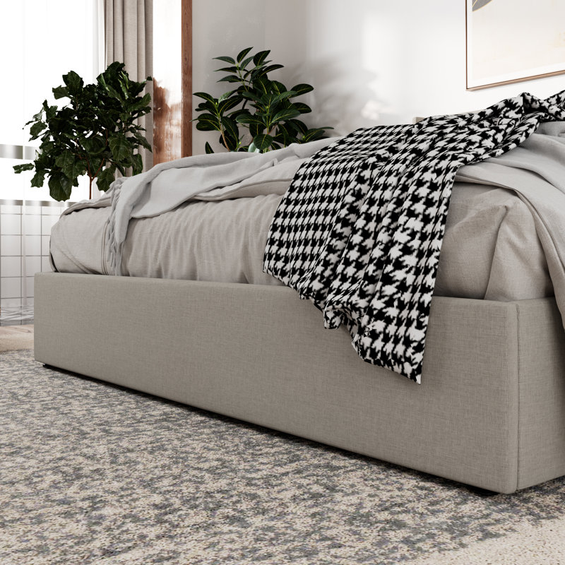 Braya Hydraulic Lift Up Storage Upholstered Platform Bed