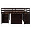 Lit mezzanine double bas avec cabinet
