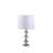 22.25" Geometric Prism Solid Crystal Table Lamp In Chrome Silver