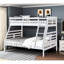 Lit superposé simple au-dessus de lit classique, finition blanche, fabrication en bois, garde-corps, aucun sommier tapissier, construction de la zone de couchage, chambres pratiques et sécurisées-786521364-786521366