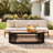Aniston 47" W Oval Teak Wood Outdoor Coffee Table with Shelf-1865768941