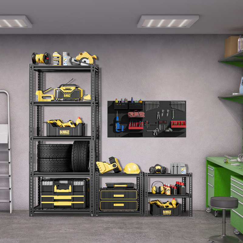 Tablettes de rangement pour garage, étagères robustes réglables en métal, support de rangement utilitaire