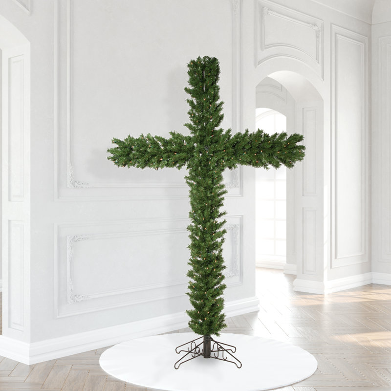 7.5' H Lighted Artificial Pine Christmas Tree