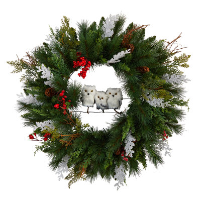 Faux Pinecone 24'' Wreath