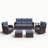 Layinsun 6 Pieces Outdoor Patio Furniture Set, Rattan Wicker Sectional Swivel Rocker Chairs Sets-108401515-108401516
