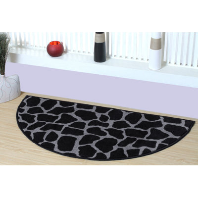 Tapis noir / gris Giraffe pour salon, salle à manger, cuisine, chambre à coucher, enfants