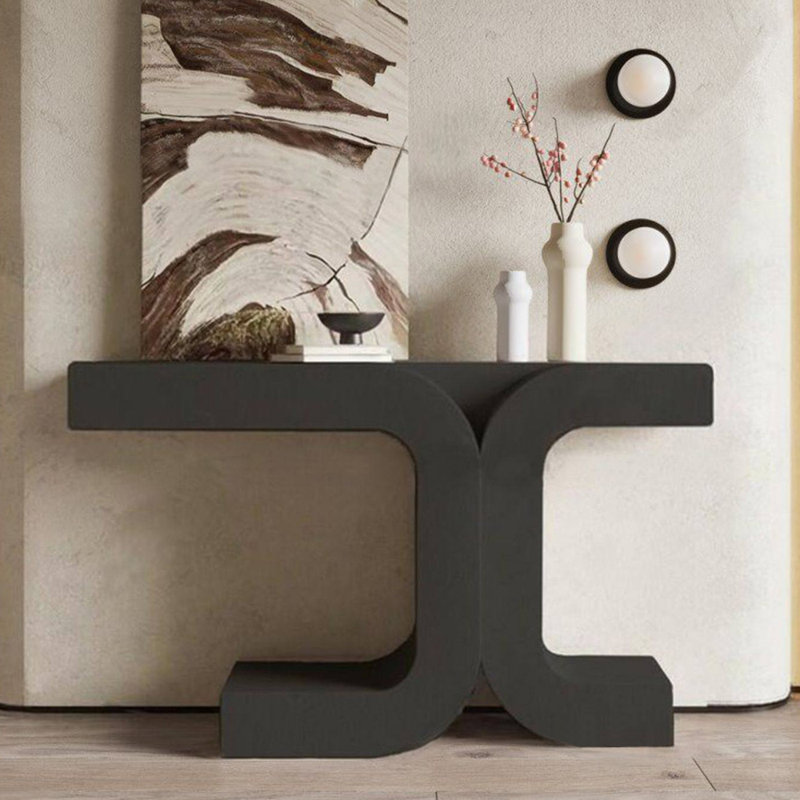 Console nordique légère et luxueuse, H 33,5 po x l 55,1 po x P 13,8 po, Noir