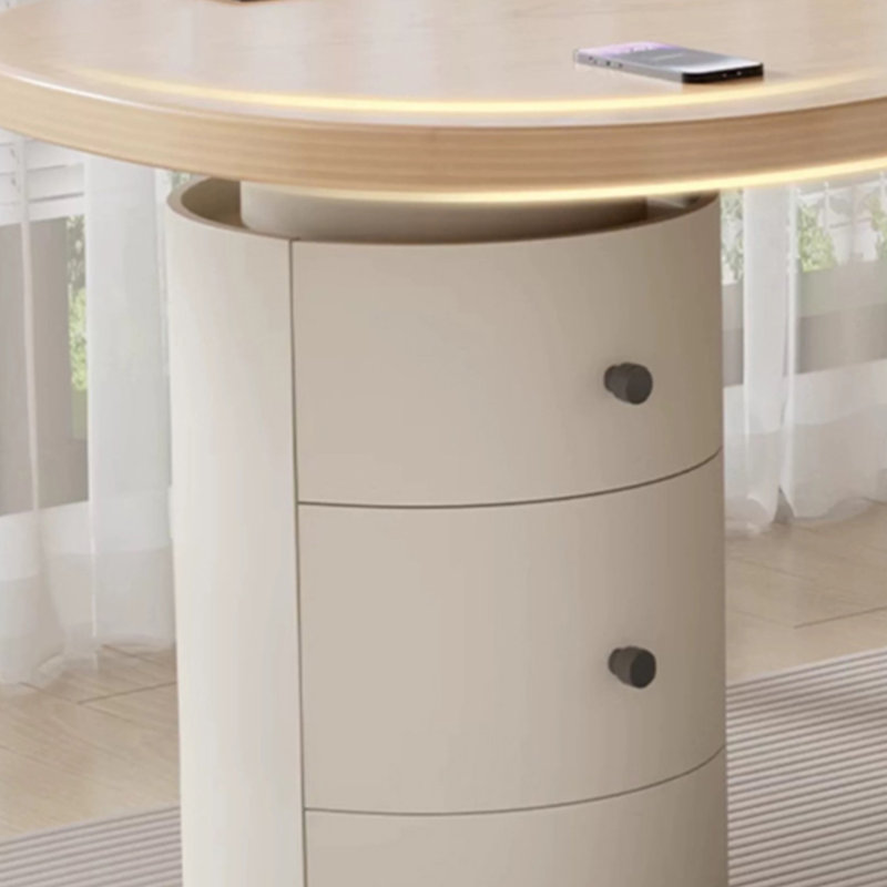 Curved desk for writing in cream simple for home
