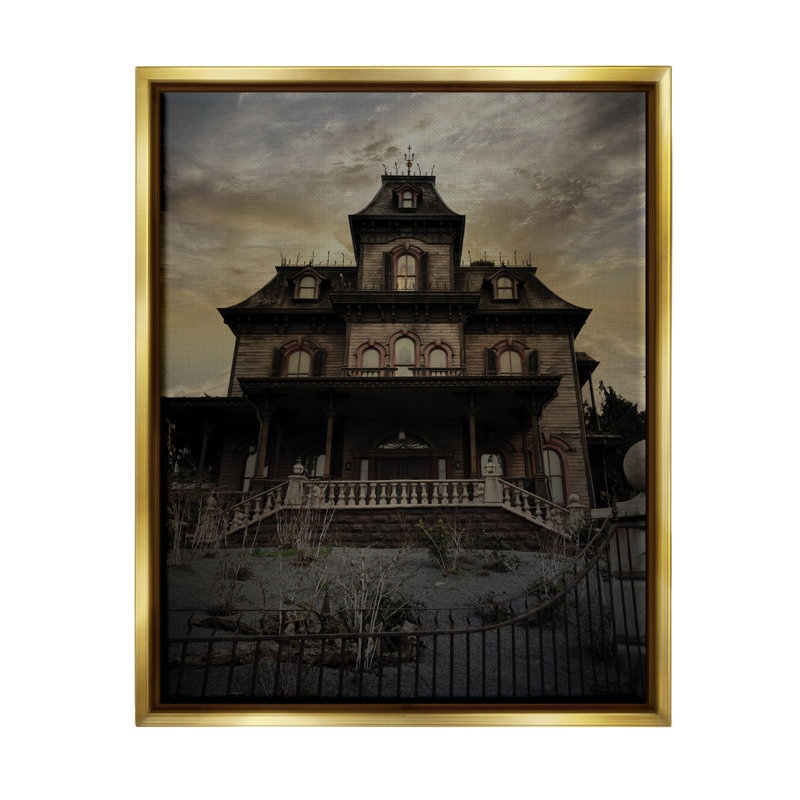 «Haunted House Landscape», impression encadrée sur bois, H 30 po x l 24 po x P 1,5 po, Estampe numérique Farmhouse