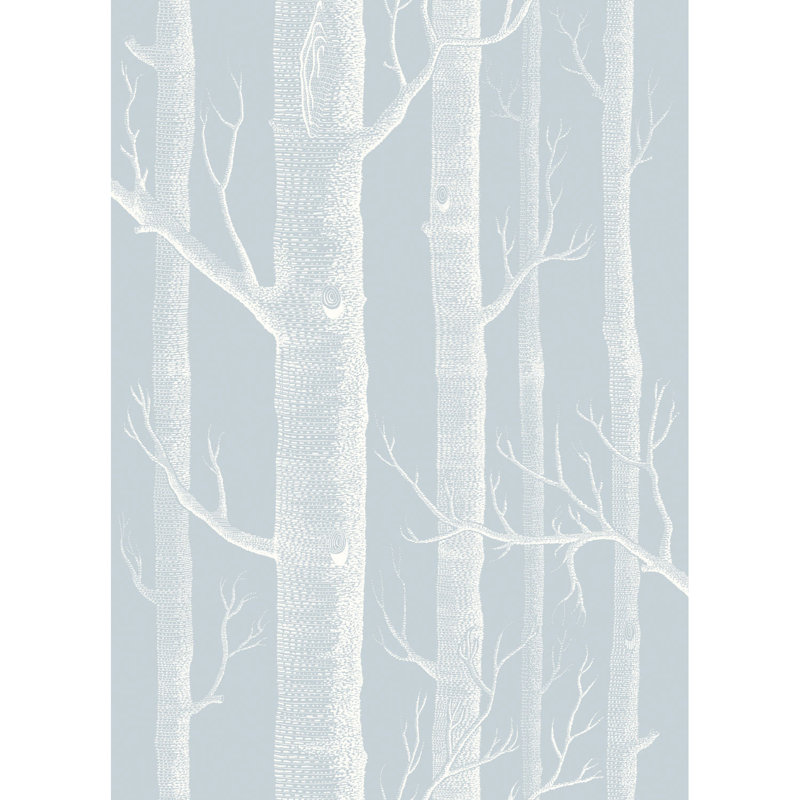 Whimsical Floral Wallpaper Roll, Powder Blue
