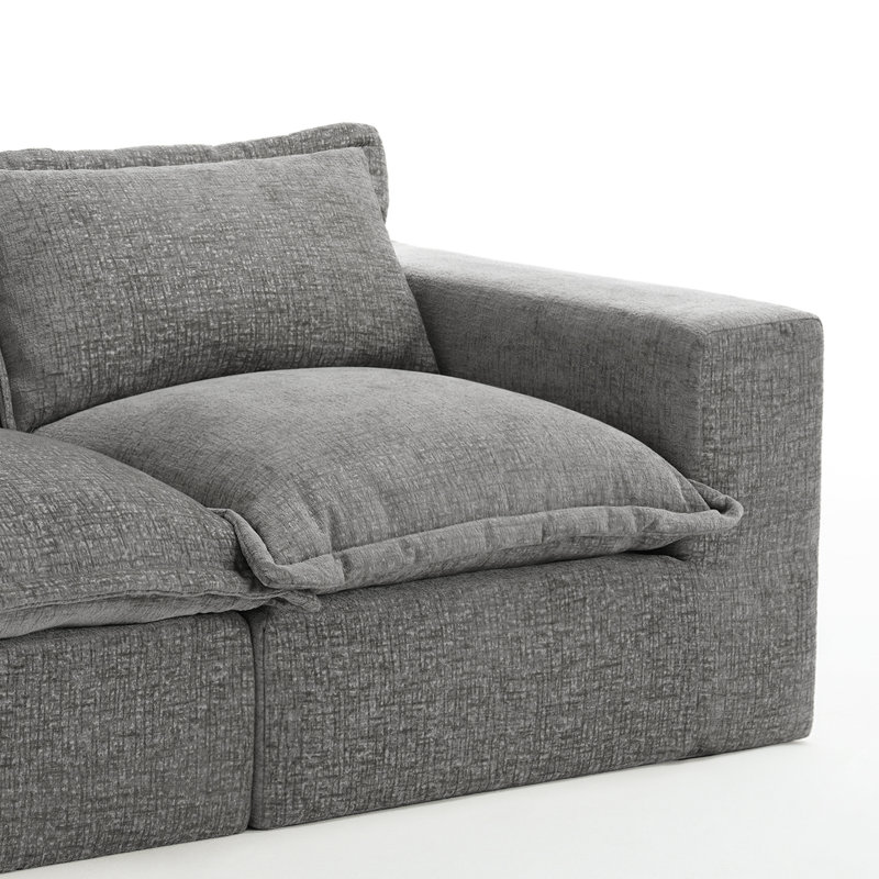 Canapé modulaire rembourré en chenille 2 pièces avec dossier rembourré 2 pièces - entièrement comprimé, aucun assemblage requis