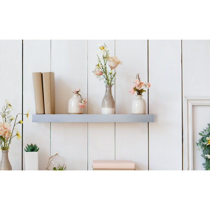 Baxlee Oak Floating Shelf, Gray, 3" H x 25" W x 7" D
