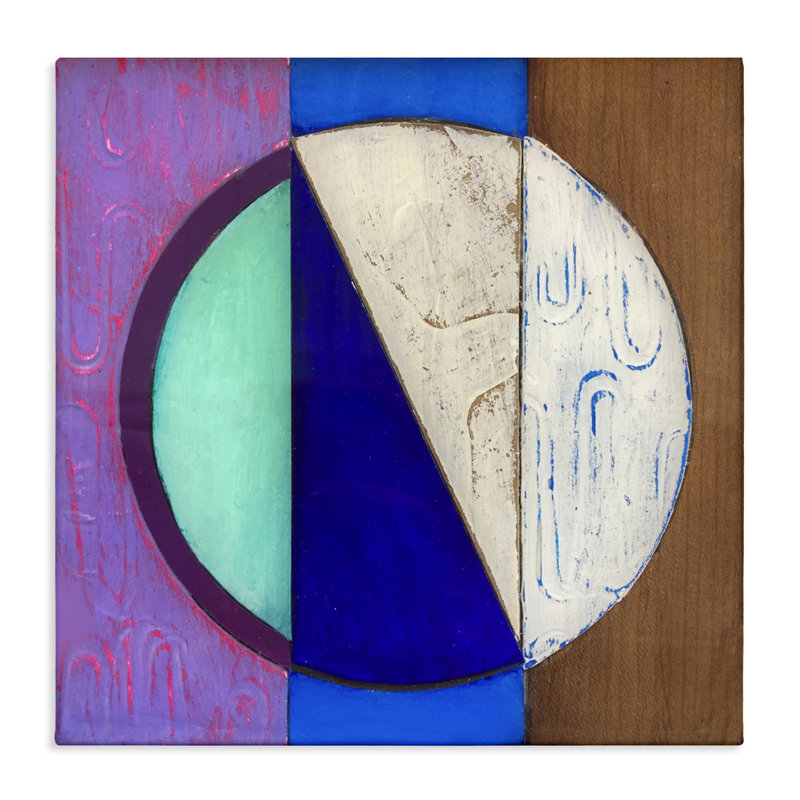 Structured Blue & Purple Circle Canvas, design by Matthew Finger, 30" H x 30" W