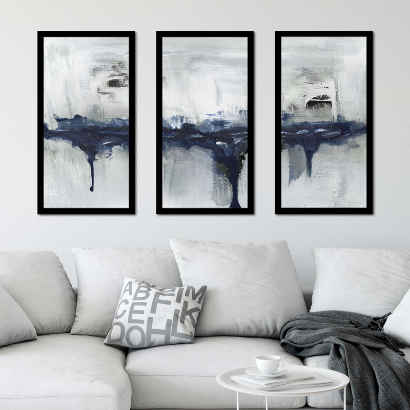 Indyscape I par Stella Chang - reproduction de cadre photo unique de 3 pièces, H 33,5 po x l 52,5 po x P 1 po