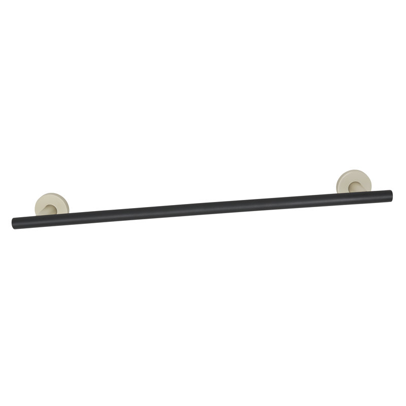 Wall Mounted Towel Bar, Matte Nickel/Matte Black, 2" H x 20" L x 3" D
