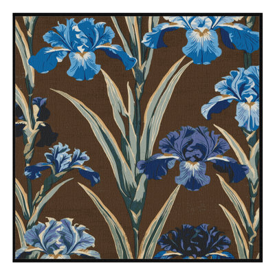 Machine Washable Botanical Brown Area Rug