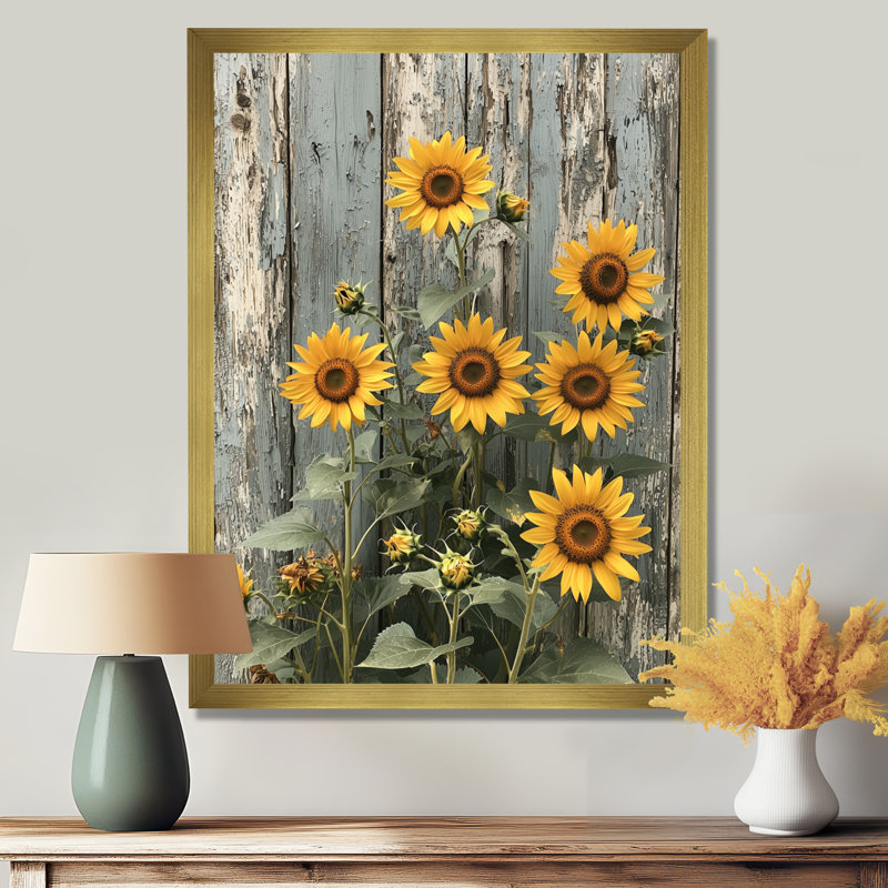 Geil - Floral Wall Decor, H 20 po x l 12 po, Reproduction encadrée d'une seule photo, Doré
