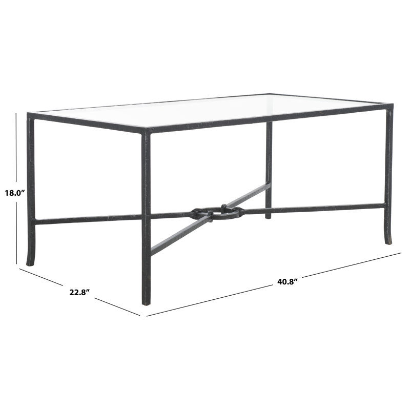 Tauri Forged Metal Rectangle Coffee Table, Black