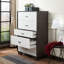 Commode blanche et finition espresso-1918362093