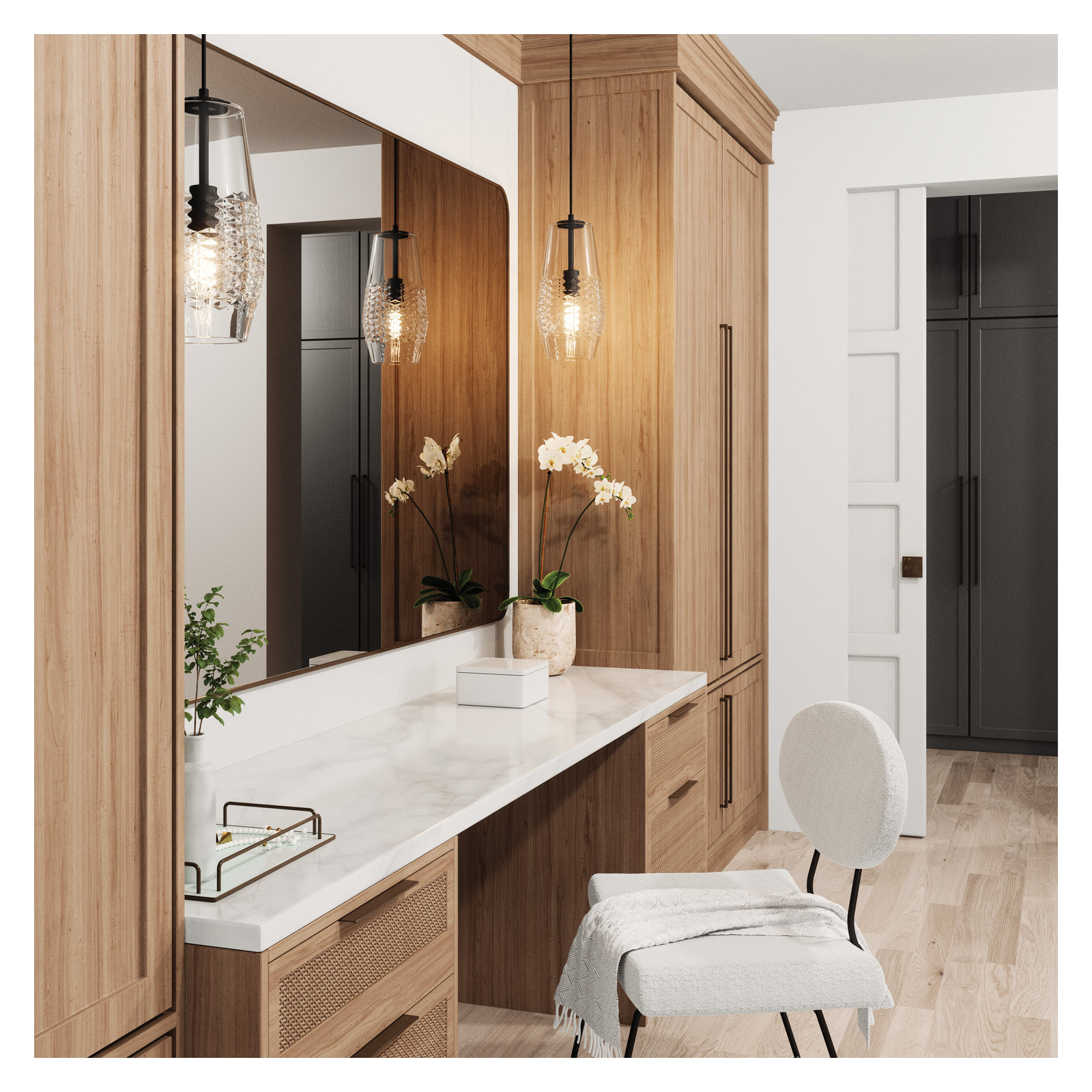 Single Light Glass Dimmable Pendant, Matte Black