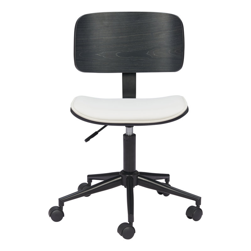 Ergonomic Office Chair For Home Office Desk Rolling Swivel Computer Chair Modern Task, Black, White