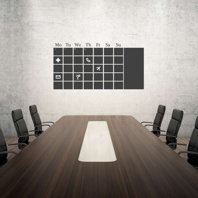 Décalcomanie murale noir calendrier tableau noir