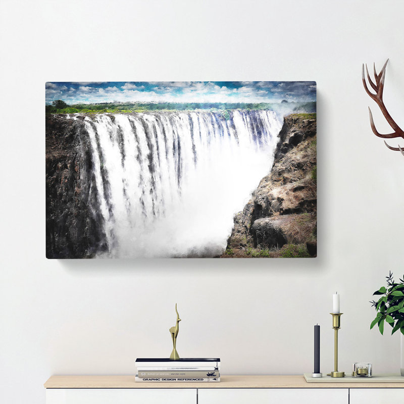 Victoria Falls In Zambia & Zimbabwe - Wrapped Canvas Print, 35cm H x 50cm W x 3cm D