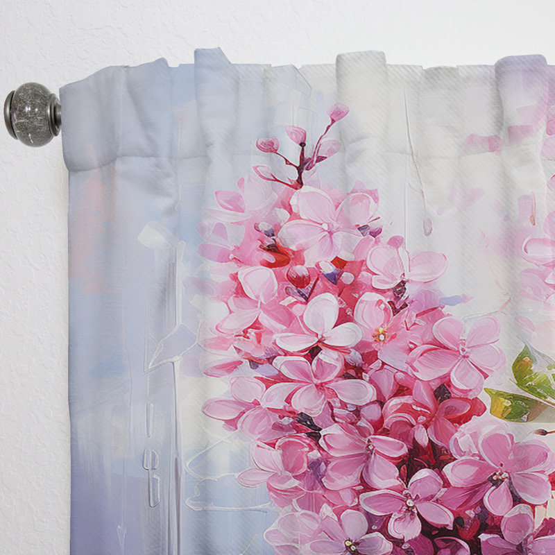 Gurjot - Rideau lilas - Rideau floral obscurcissant - 1 panneau, L 52 po x L 120 po