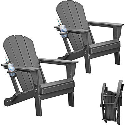 Ensemble de 2 chaises d'extérieur pliantes Adirondack