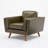 Inayat 22.3''W Leather Armchair With Solid Wood Legs-672179439
