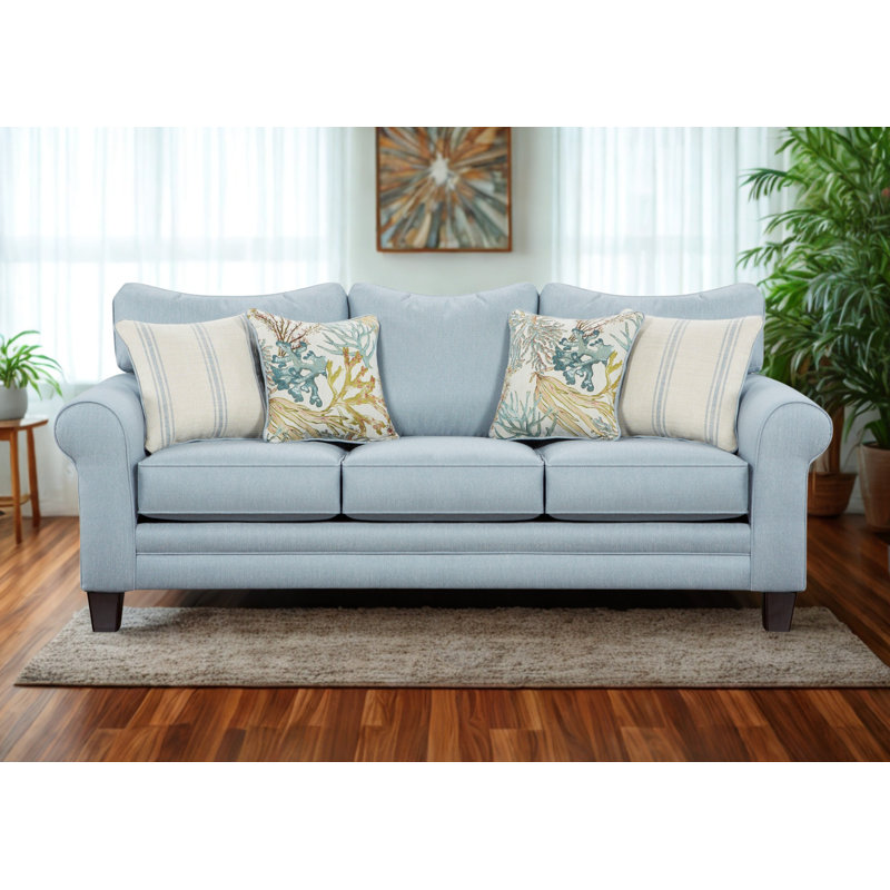 Bayboro 88" Rolled Arm Sofa with Reversible Cushion, Sofa, Revolution Performance Fabrics, Starter Sky