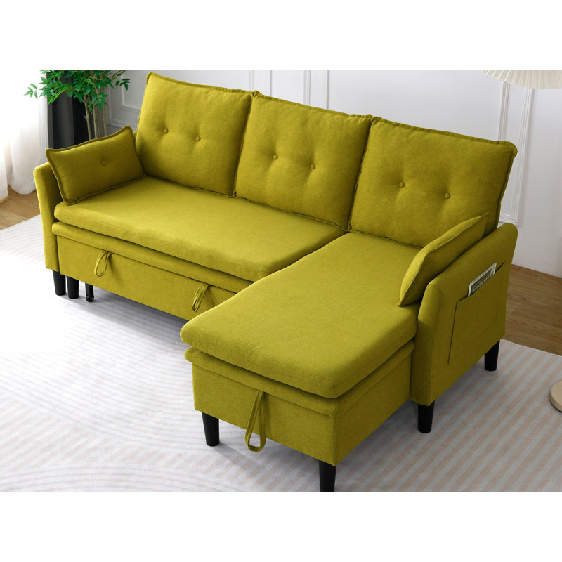 Canapé-lit modulaire réversible avec méridienne de rangement, Vert