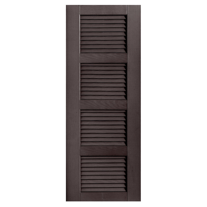 Paire de volets à persiennes droites, 58 po, Chocolat, 18 po