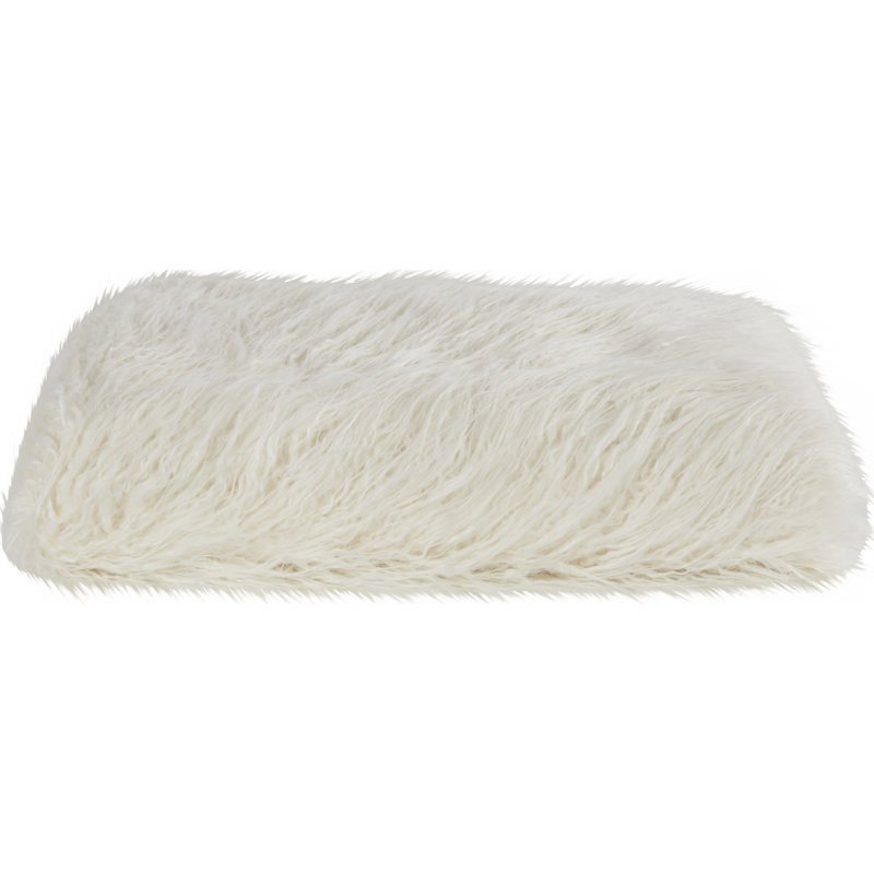 Jeté de lit en fausse fourrure, Gris, l 58 po x L 60 po