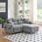 78'' Upholstered Cloud Fleece L-Shape Sofa-628006690